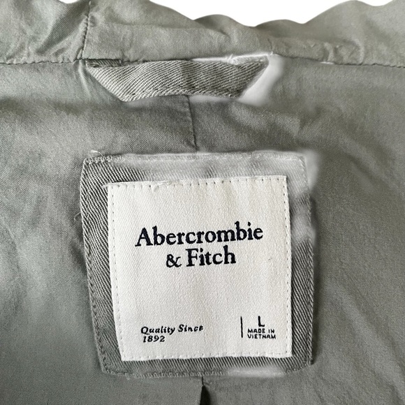 Abercrombie & Fitch Cropped Jacket Large Juniors Olive Green - Picture 4 of 6